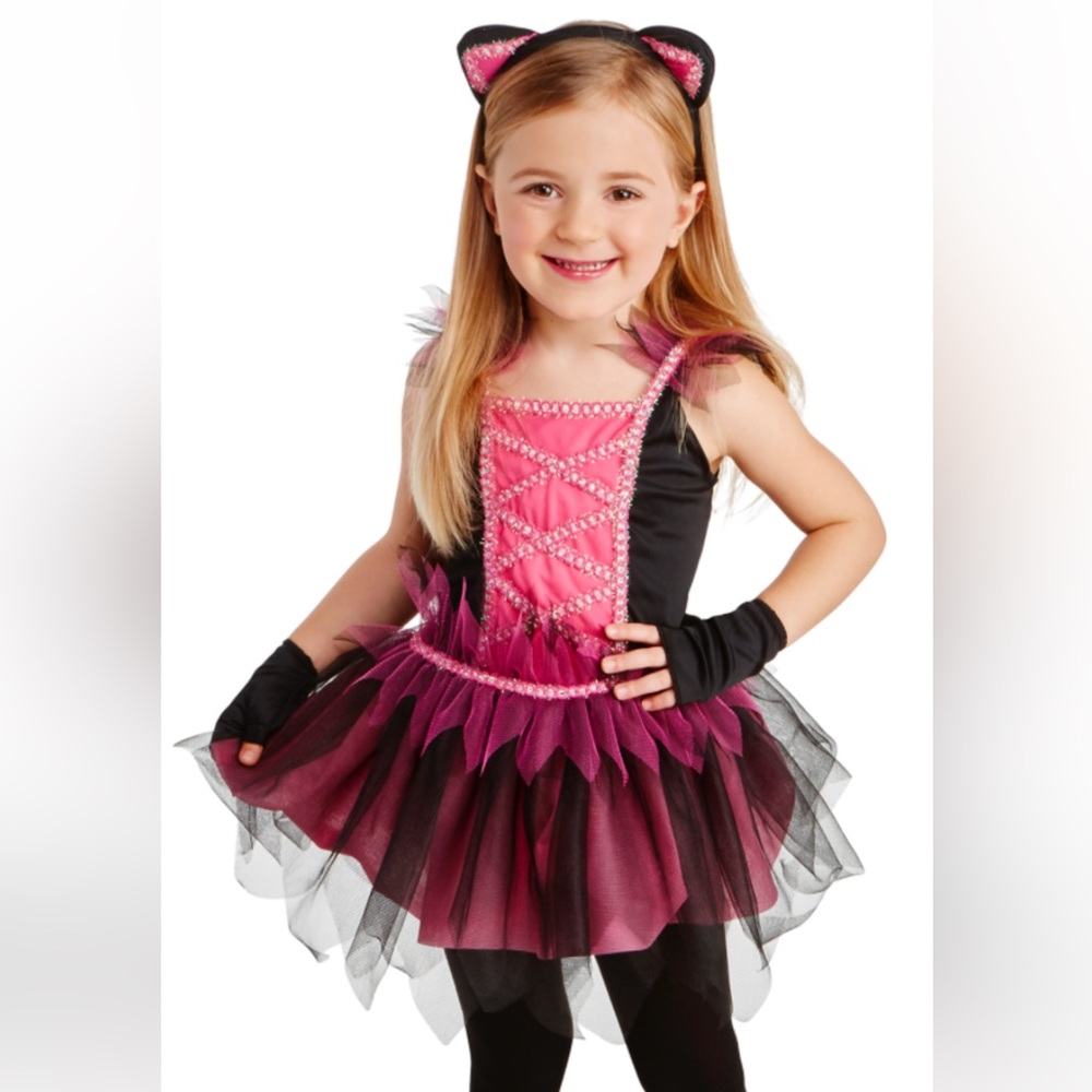 NWT Girls Toddler 2T SWEETIE CAT kitty pink & black ballerina Halloween costume
